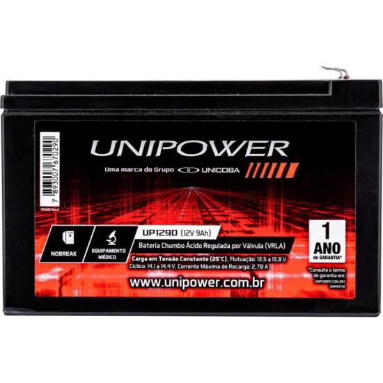 BATERIA ESTACIONÁRIA SELADA 12V 9Ah VRLA UP1290 UNIPOWER