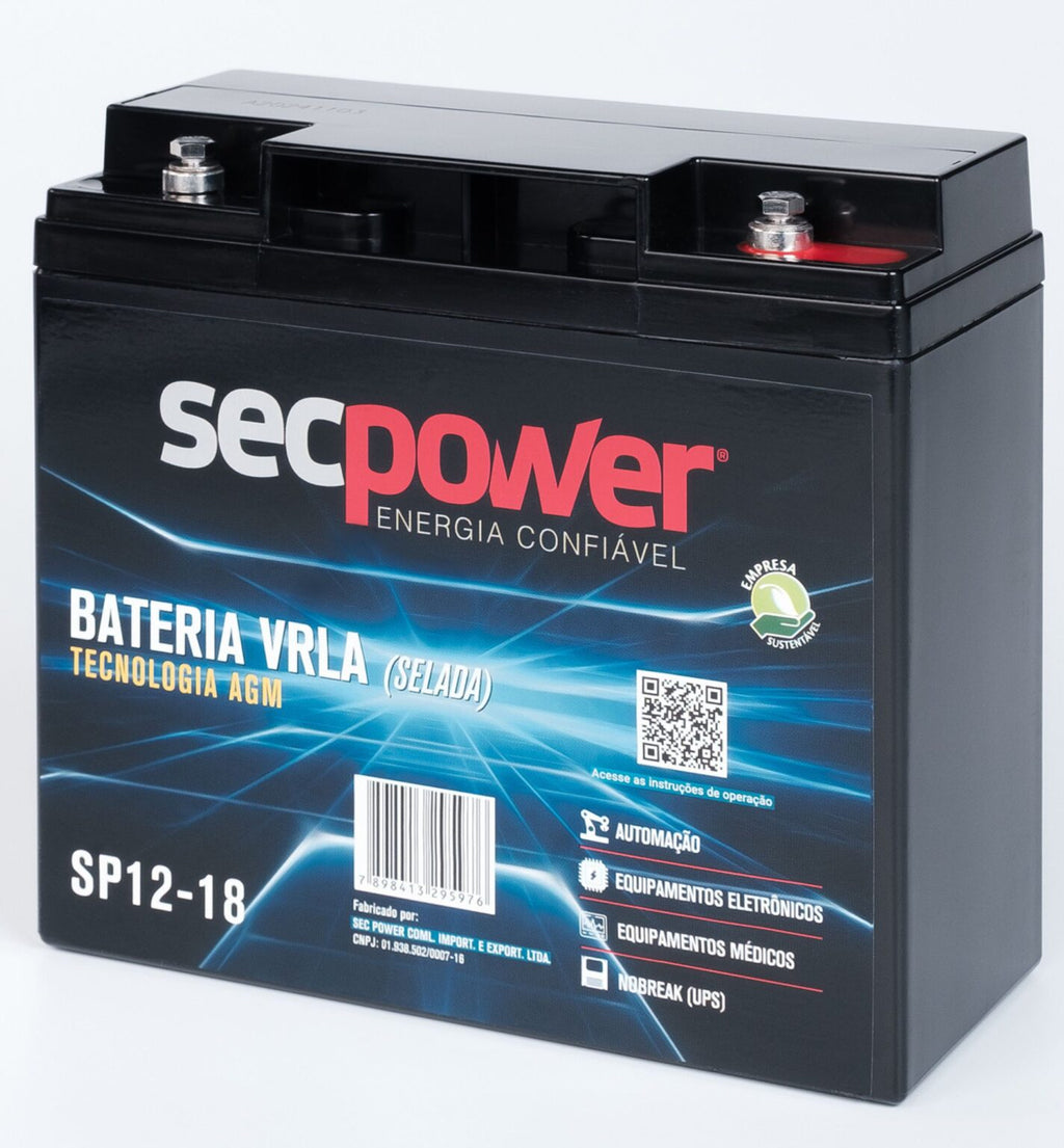 BATERIA SECPOWER CHUMBO-ÁCIDO VRLA AGM 12V 18AH