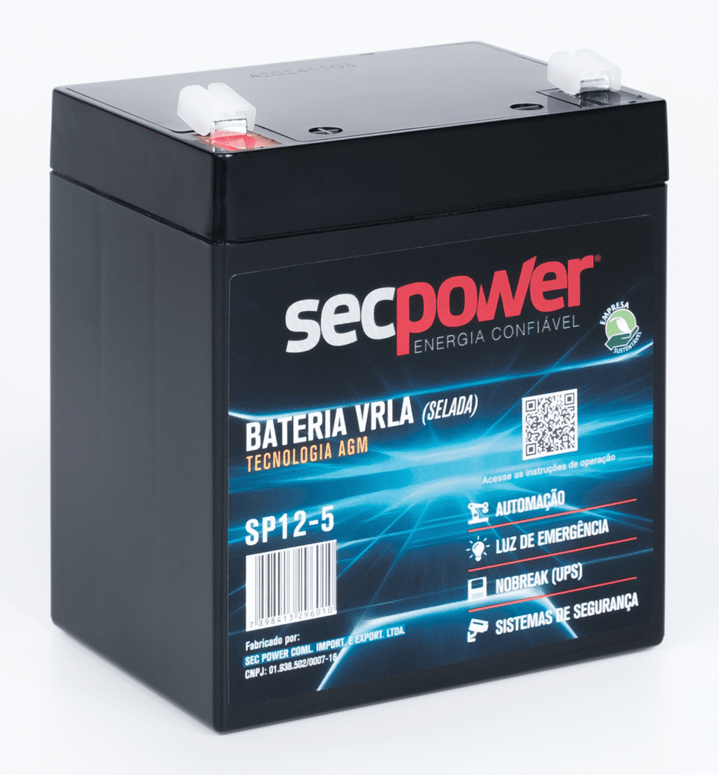 BATERIA SECPOWER CHUMBO-ÁCIDO VRLA AGM 12V 5AH