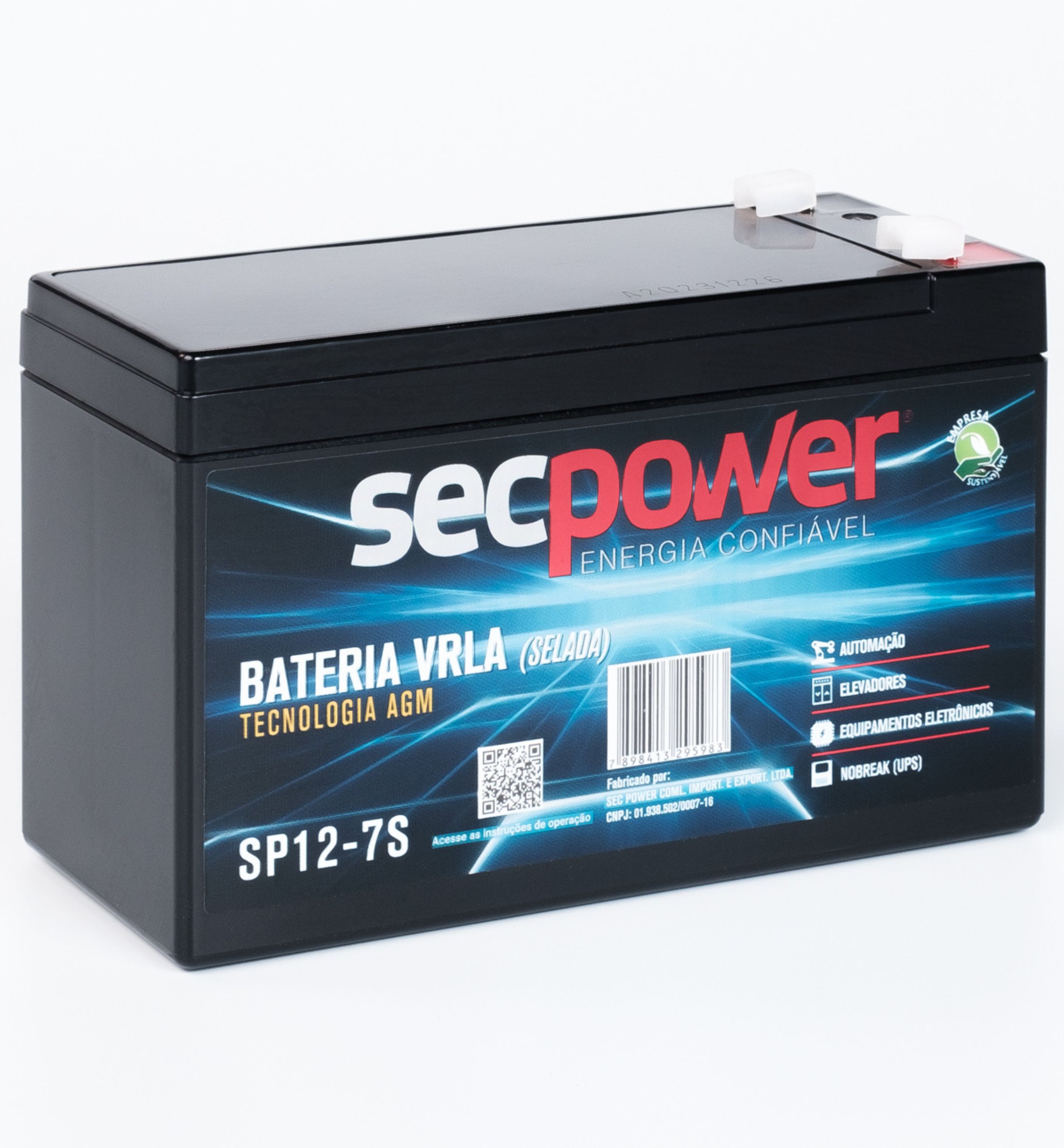 BATERIA SECPOWER CHUMBO-ÁCIDO VRLA AGM 12V 7S