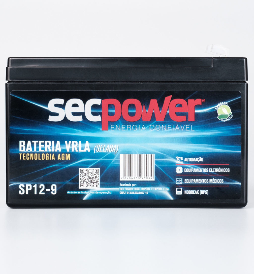 BATERIA SECPOWER CHUMBO-ÁCIDO VRLA AGM 12V 9AH