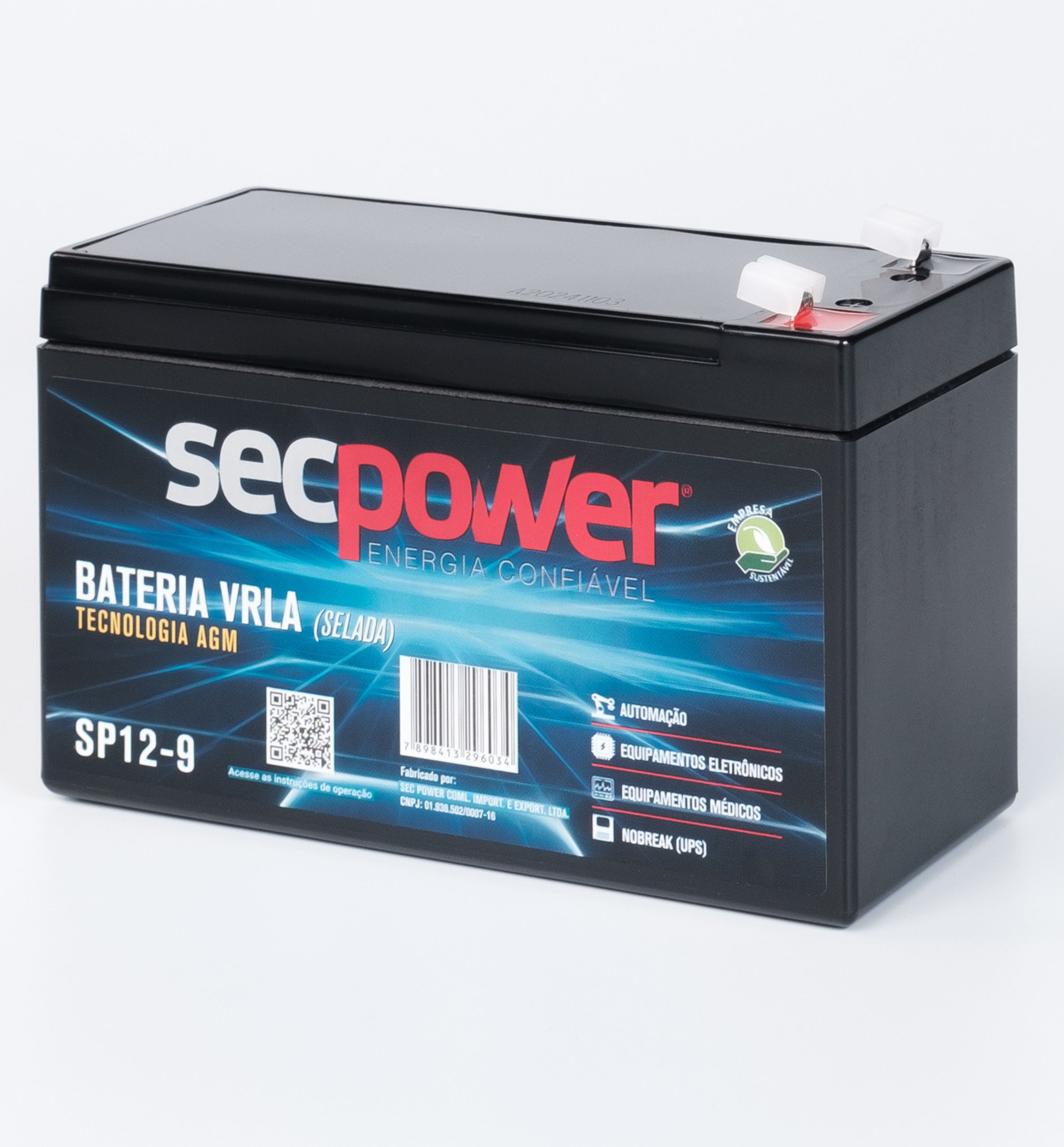 BATERIA SECPOWER CHUMBO-ÁCIDO VRLA AGM 12V 9AH