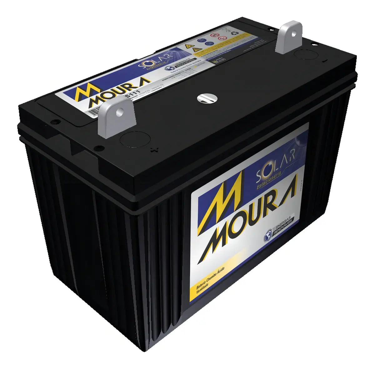 Bateria Solar 12v 111Ah Moura Estacionária | 12MS111