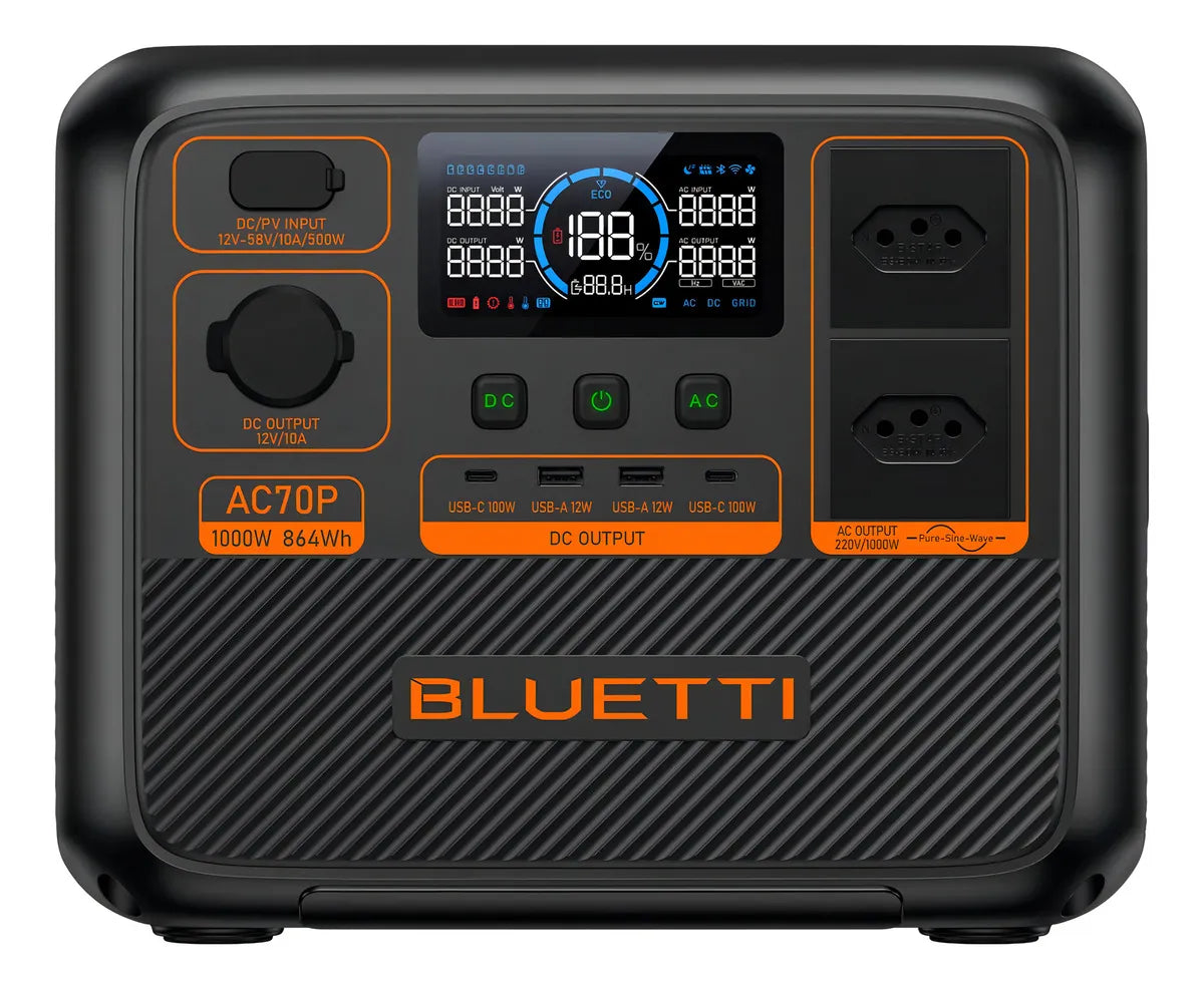 Estação Armazenamento Energia 1000w 864wh Ac70p Bluetti 120v