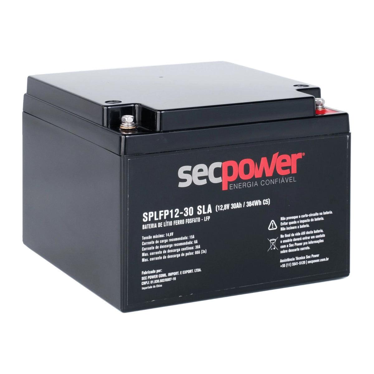 Bateria de Lítio LiFePO4 SecPower SPLFP12-30 SLA 12V 30Ah