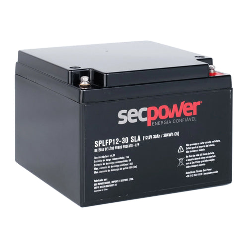Bateria de Lítio LiFePO4 SecPower SPLFP12-30 SLA 12V 30Ah