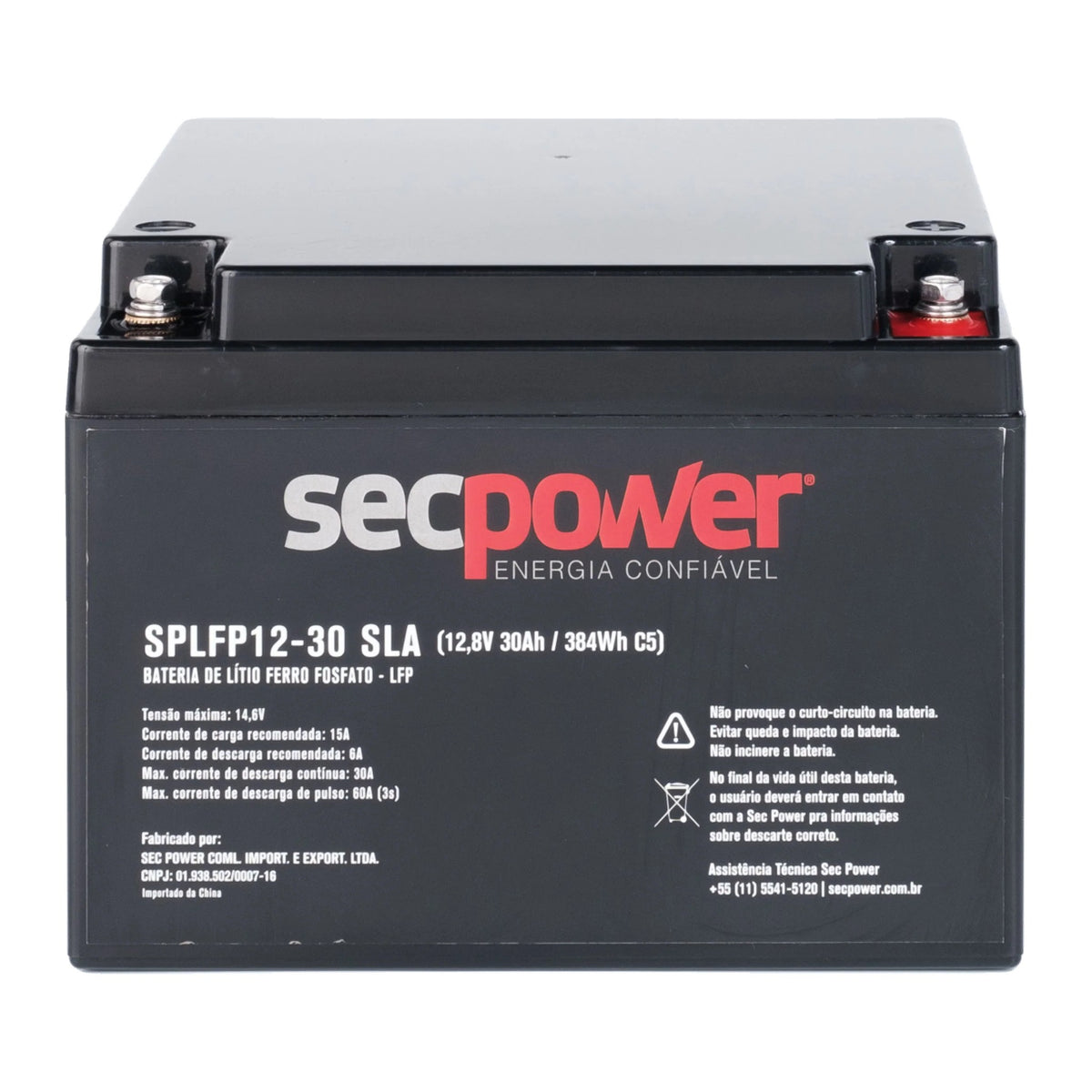 Bateria de Lítio LiFePO4 SecPower SPLFP12-30 SLA 12V 30Ah