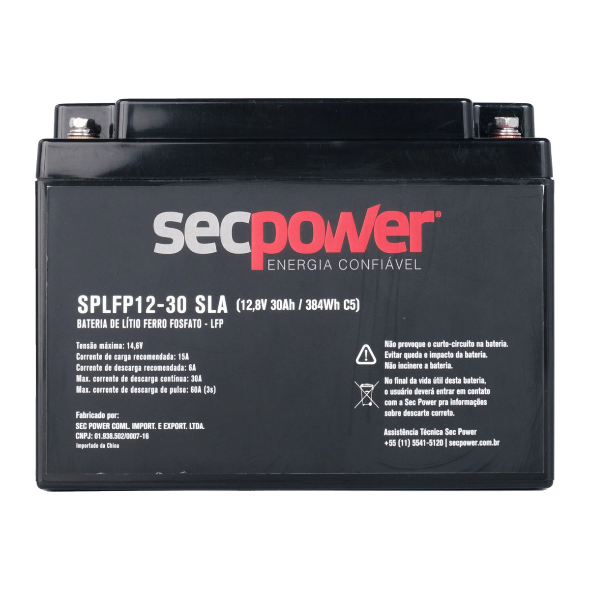 Bateria de Lítio LiFePO4 SecPower SPLFP12-30 SLA 12V 30Ah