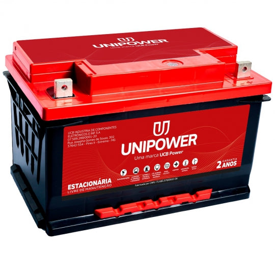 BATERIA ESTACIONÁRIA VENTILADA 12V 75AH C100 - UNIPOWER - UPMF1275 (DF1000)